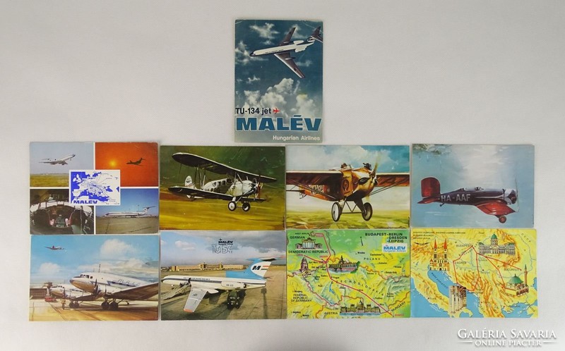 0V230 Malév képeslapok 9 darab