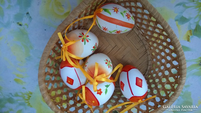 Easter blown eggs painted by hand