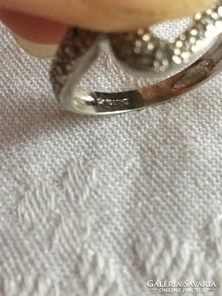 Silver ring with zirconium stones - Italian
