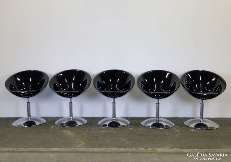 0F483 Retro design fekete forgó szék 5 darab