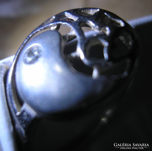 925 ezüst gyűrű, 17,9/56,2 mm őssejt motívummal