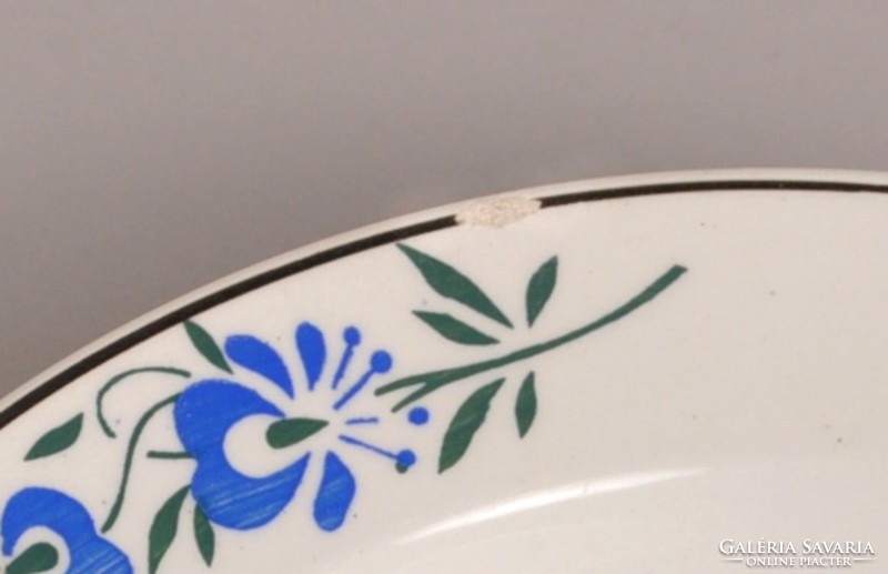Antique Wilhelmsburg faience wall plate with screened pattern, marked.