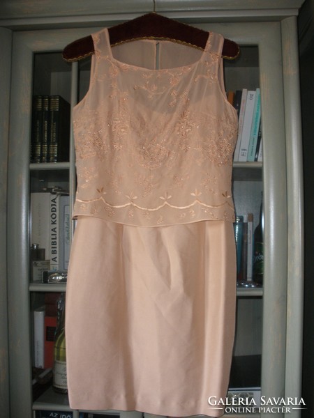Peach caterpillar silk dress