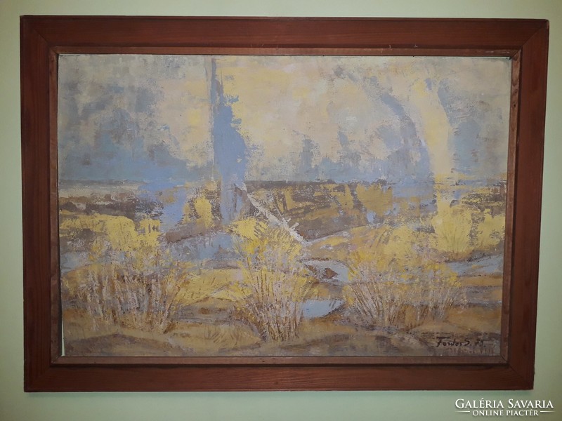 Image size: 57 cm x 84 gallery important Sandor - cast - tempera / woodblock painting from 1979