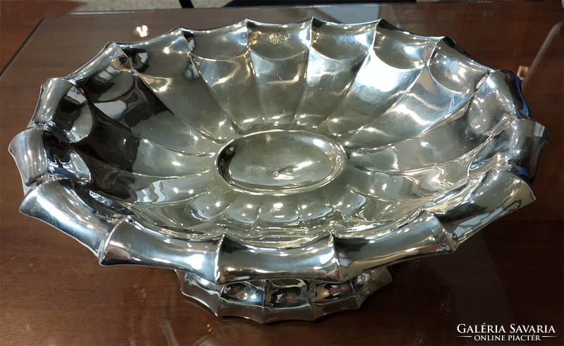 Silver art deco oval tray
