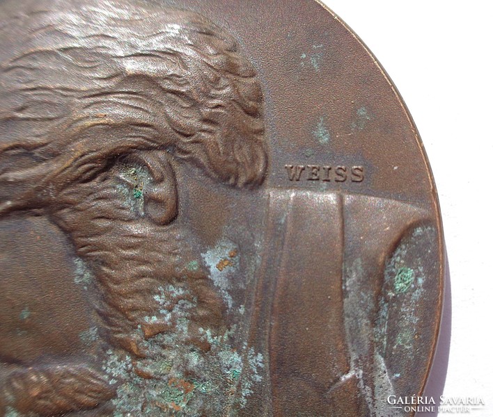 Karl Marx (1818 - 1883) jelzett, Weiss bronz plakett 1968