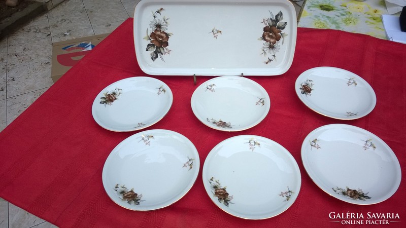Retro 6-piece lowland porcelain cake set in perfect condition