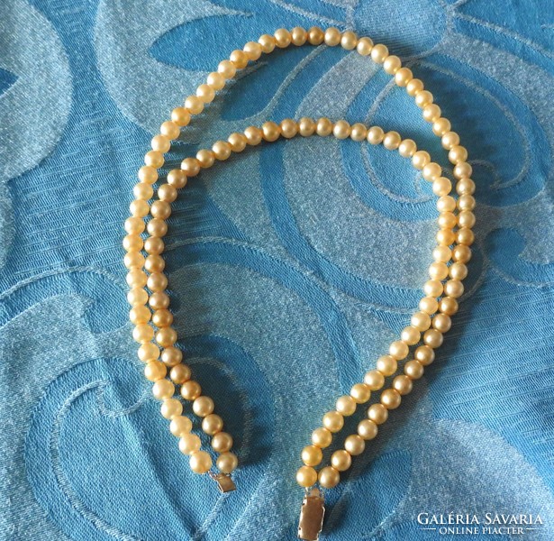 Double row antique string of pearls - pearl necklaces