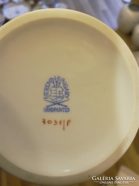 Herendi Indiai kosármintás porcelán váza