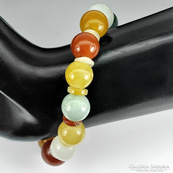 Real, 100% natural multi-color Thai jade bracelet 187.22Ct!!! (Large spherical mesh)