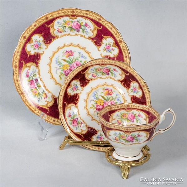 A curiosity! Royal albert lady hamilton English tea/biscuits 12-person sparkling snow-white noble porcelain
