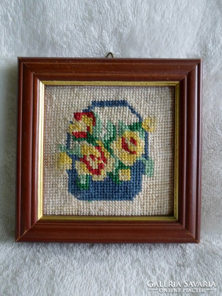 Small framed tapestry picture 10 x 10 cm