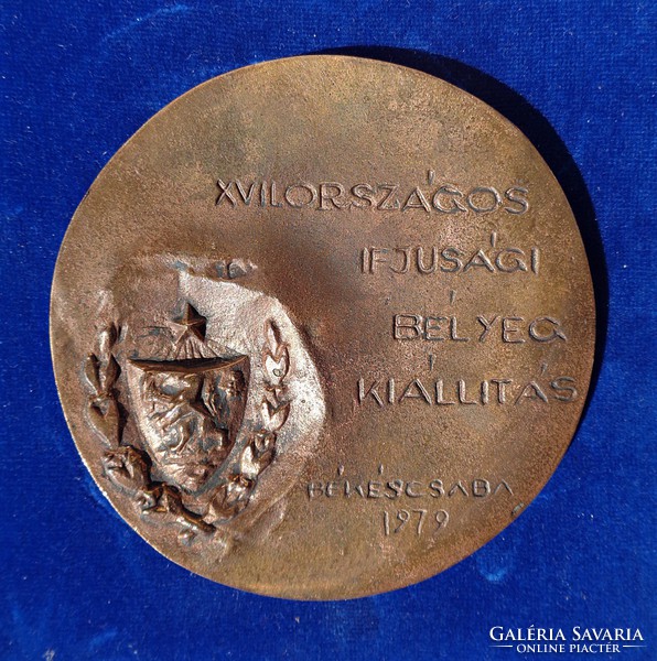 Béla Mladonyiczki: post office bronze plaque 1979