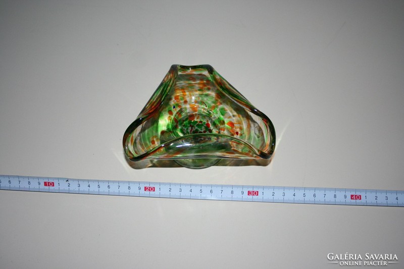 Csodálatos zöld muránói üveg hamutál