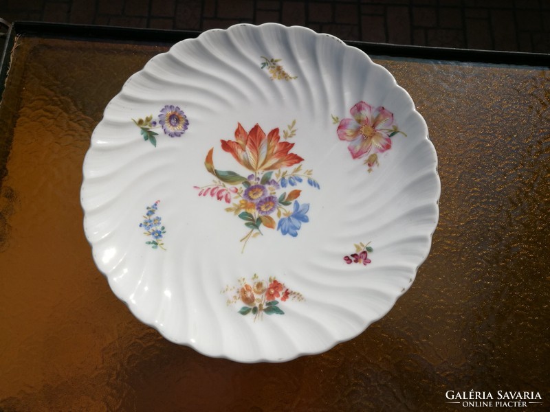 Antique floral serving bowl, 24 cm