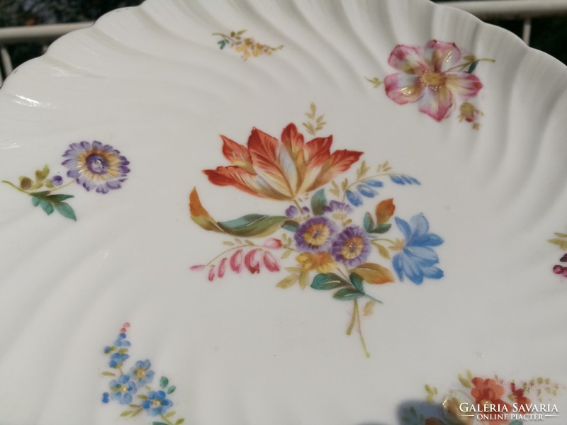 Antique floral serving bowl, 24 cm