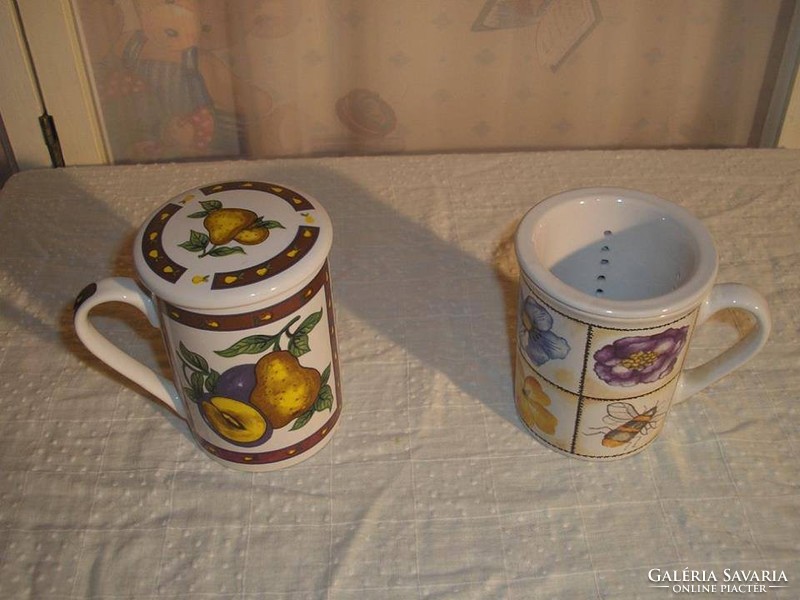 Mug - 2 pcs - mug - one has a filter - the other is missing the top - flawless 2.5 dl