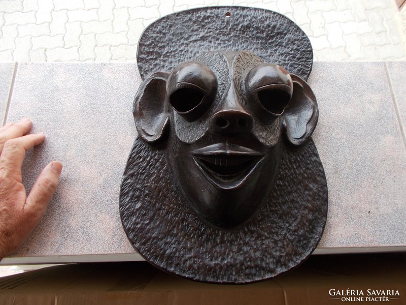 Régi Afrikai mask,46x24 cm,elefant bőr