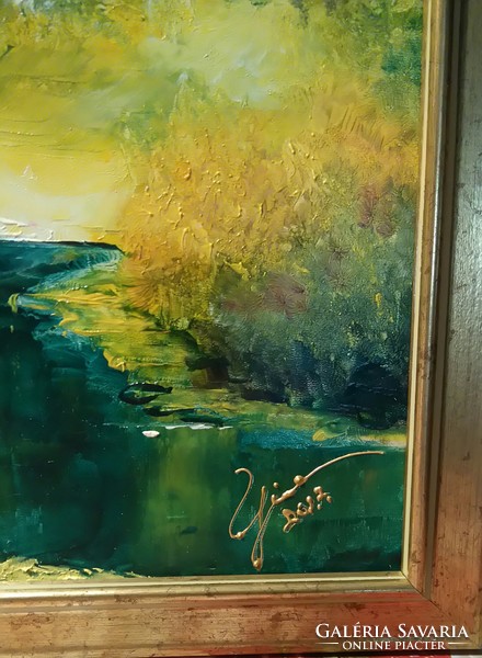Szikrázó természet - festőkéses impresszió ( 40 x 50, olaj )