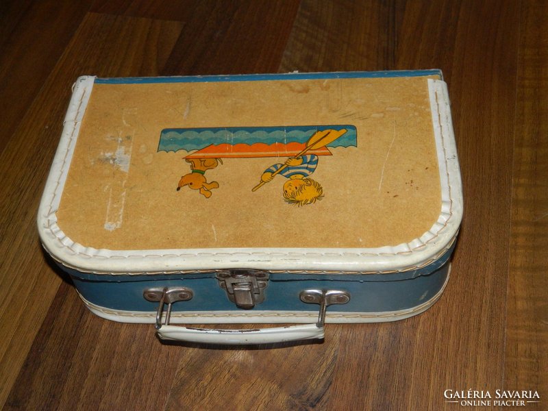 Antique approx. 80 year old child with suitcase - snack bag