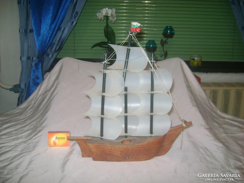 Retro vitorlás hajó modell, makett, dísztárgy