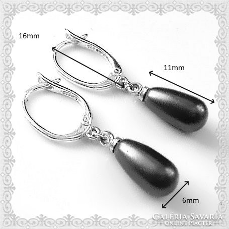 Earrings: swarovski semi-drilled drop 925 sterling silver sfe-sw07-5-11 11mm in several colors