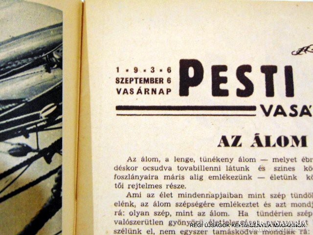 1936 szeptember 6  /  PESTI HIRLAP VASÁRNAPJA  /  Régi ÚJSÁGOK KÉPREGÉNYEK MAGAZINOK Szs.:  11008