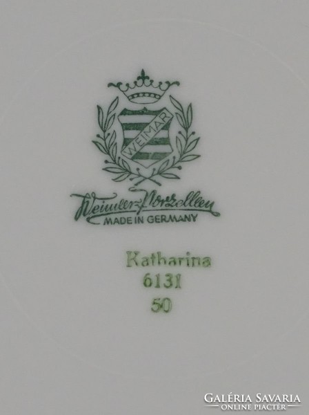 0X053 Weimar zöld Katharina süteményes készlet