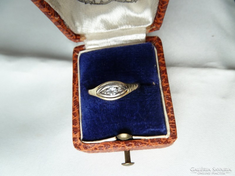 Antique 14k ring with white sapphire