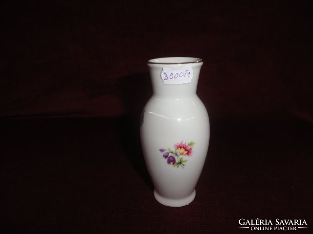 Hollóházi porcelán váza, 12 cm magas (virágmintás).  Vanneki!