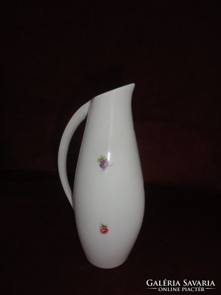 Hollóházi porcelán váza, 21 cm magas (virágmintás),füles. Vanneki!