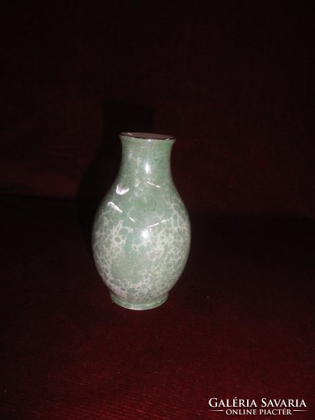 Hollóház porcelain vase, 11 cm high, green. He has!