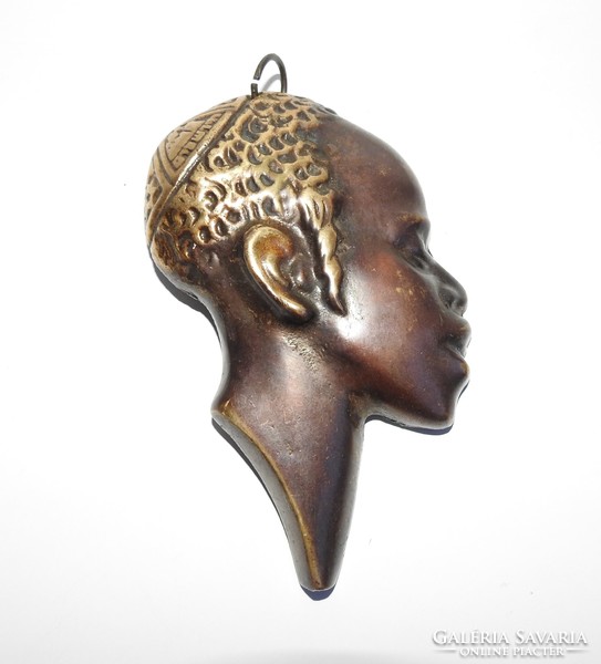 Bronze Negro head: wall decoration