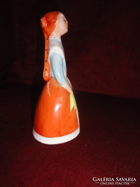 Figurative statue from Bodrogkeresztúr, little girl with stilettos, 18 cm high. There are good ones. !