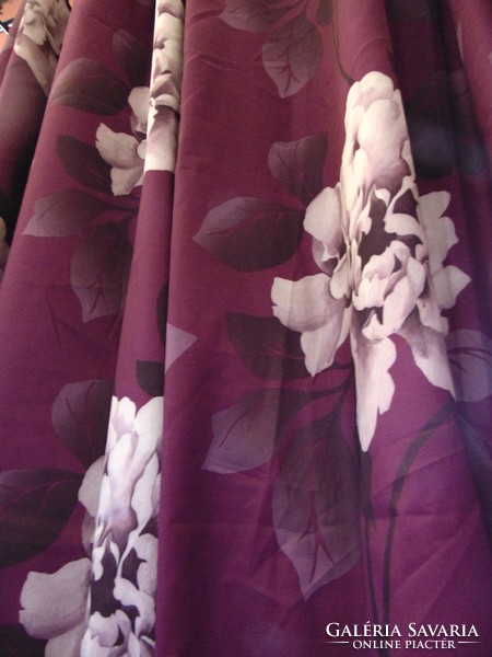 Pair of huge peonies silk blackout curtains on a beautiful purple background