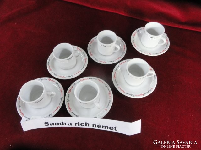 Designed by Sandra Rich German porcelain, coffee cup + placemat. He has!