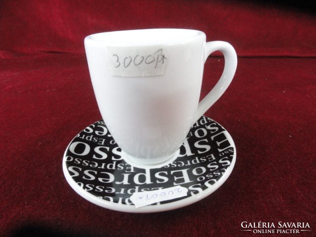 German porcelain coffee cup + placemat. Caffe bar coin. He has!