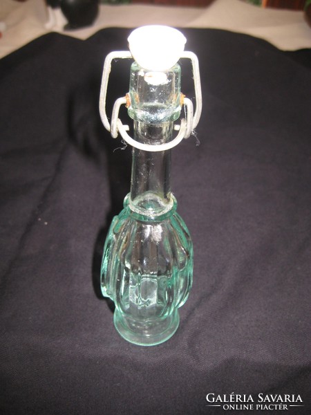 Buckled glass jar, beautiful old piece, 14.5 cm