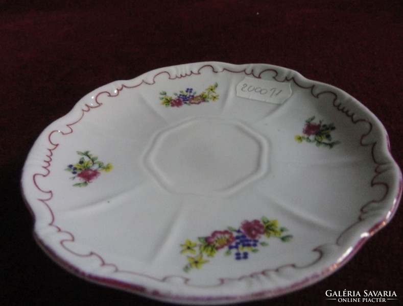 Zsolnay porcelain coffee cup placemat with snow-white, small floral pattern. Its diameter is 12 cm. He has!
