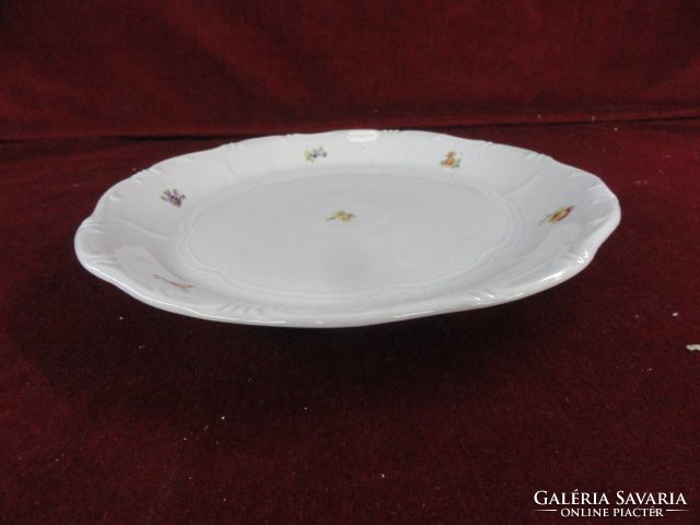 Zsolnay porcelain meat dish. Antique, shield-sealed, round, colorful floral pattern. Avg. He has 29.7 cm!