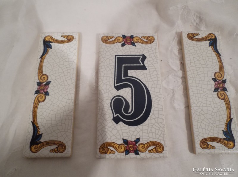 House number - ceramic - Spanish - house number - 12.5 x 11 cm - new