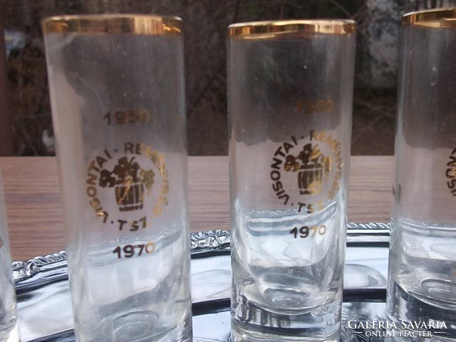 1970 -Retro gold-plated drinking glass set, flawless, never used