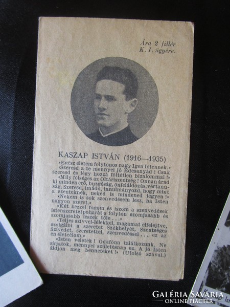 Venerable István Kaszap Hungarian Jesuit novice collection 1936