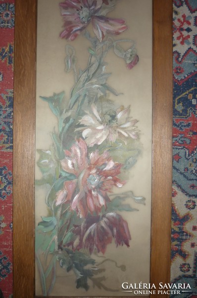 S/Üvegre festett virágok
