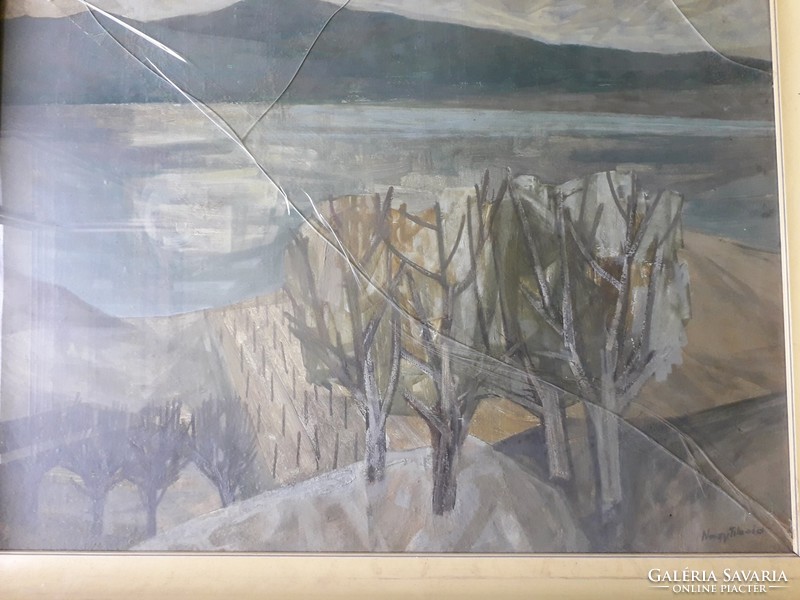 NAGY TIBOLD - VÍZPART - olaj / farost festmény képcsarnokos