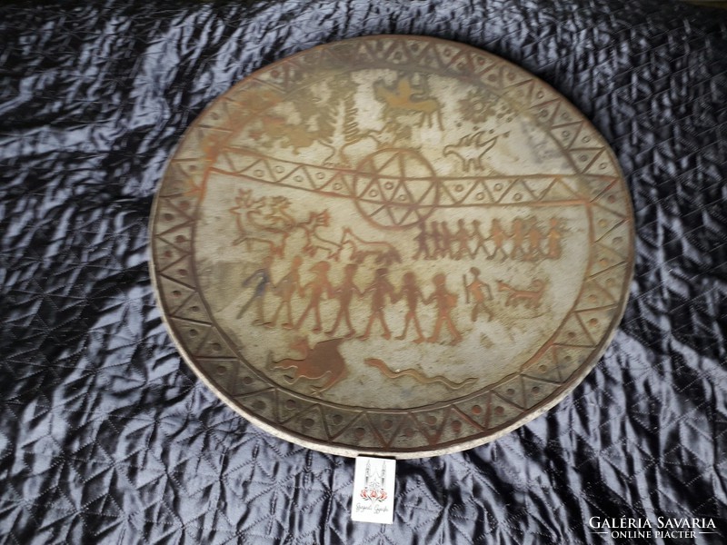 Really gigantic size extremely rare earthenware ceramic bowl wall decoration marked 53 cm collection wedge