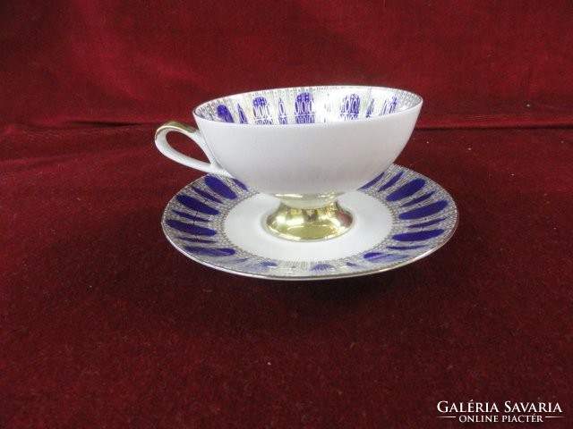 Bkc german bavaria porcelain antique single set. With blue / gold pattern on a white background. He has!