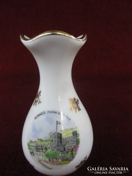Limoges francia porcelán váza, 10 cm magas. Vanneki!