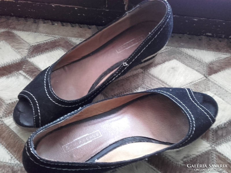 5 Th avenue black outside-inside leather shoes, sandals, size 38 (5).