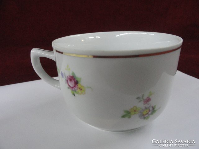 Triptis - VEB lengyel porcelán teáscsésze. Hófehér alapon színes virágokkal. Vanneki!